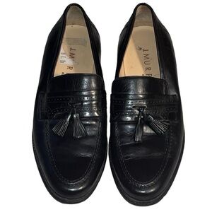 J. Murphy by Johnston & Murphy black leather tassels dress loafers‎ Sz 8 1/2